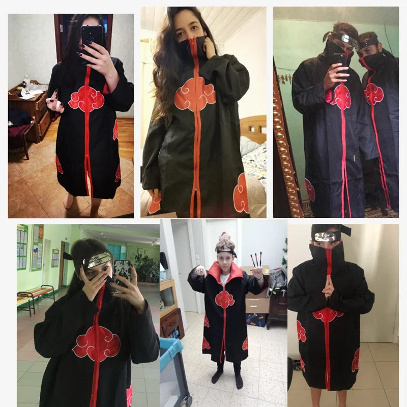 Unisex Anime-Inspired Cloak Costume with Headband & Ring