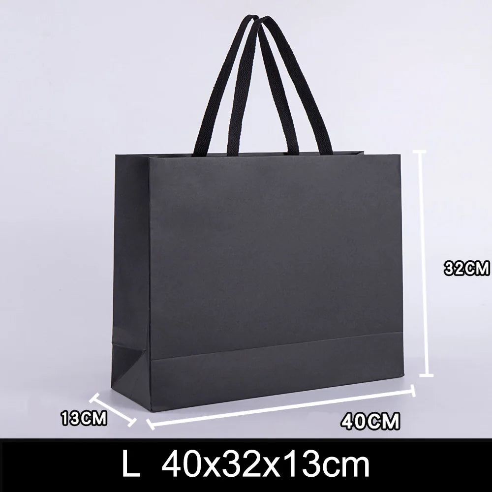 1pc Senior Black Kraft Paper Bag Wedding Christmas Party Candy Food Cookies Packing Paper Bags Fashion Clothes Gifts Pack bags