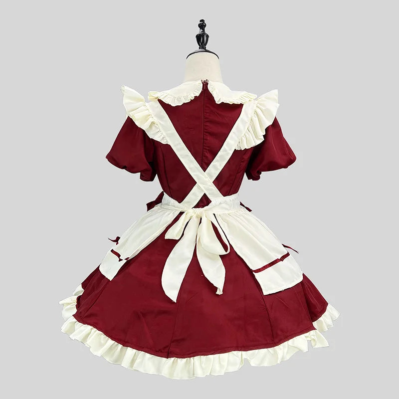Women’s Maid Cosplay Costume Apron Dress S–5XL