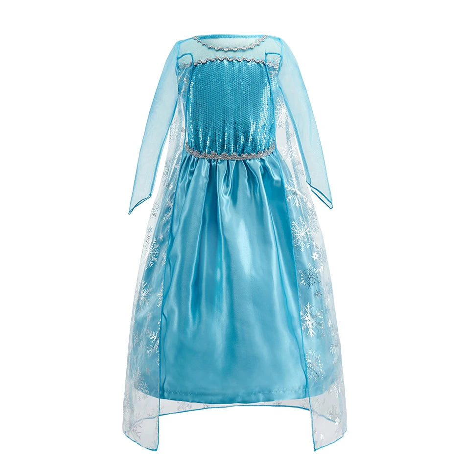 Girls Sequined Snow Queen Dress, Winter Princess Costume
