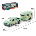 1:64 Alloy Diecast Pickup Caravan Car Model Classic Pull Back Car Miniature Vehicle Replica For Collection Gift for Kids
