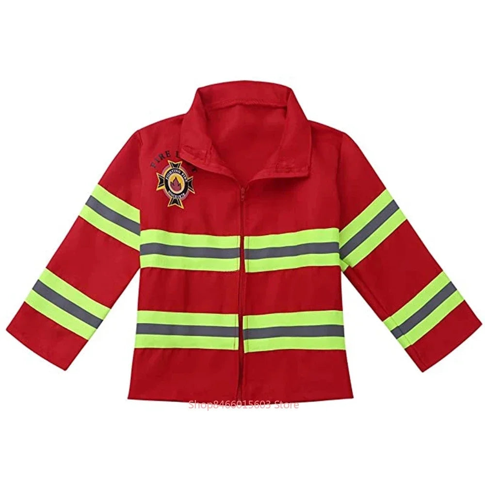 Kids Firefighter Uniform Costume for Halloween & Role Play