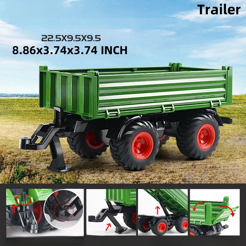Large Scale Tractor Toys DIY Farmer Car Playset Toy Transport Trailer Engineering Birthday Gifts