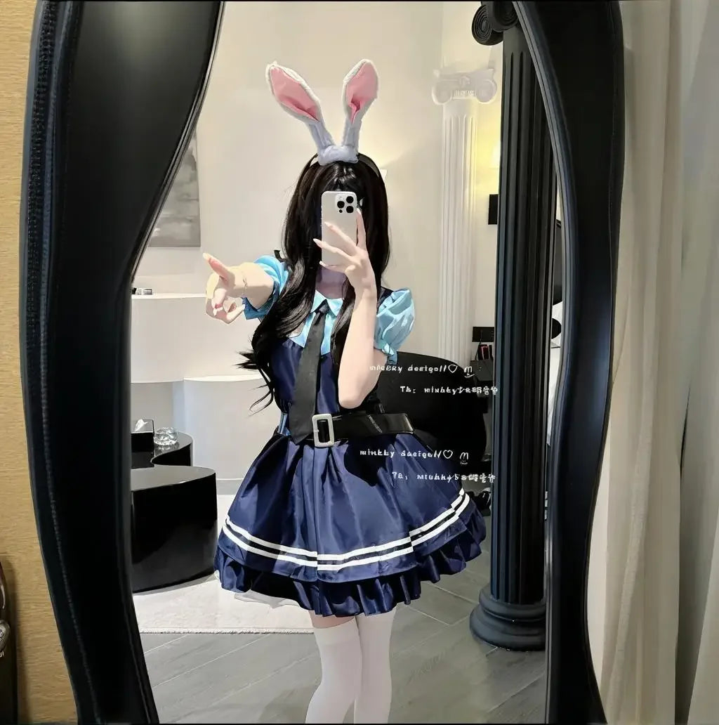 Girls Rabbit Police Officer Halloween Costume for Kids