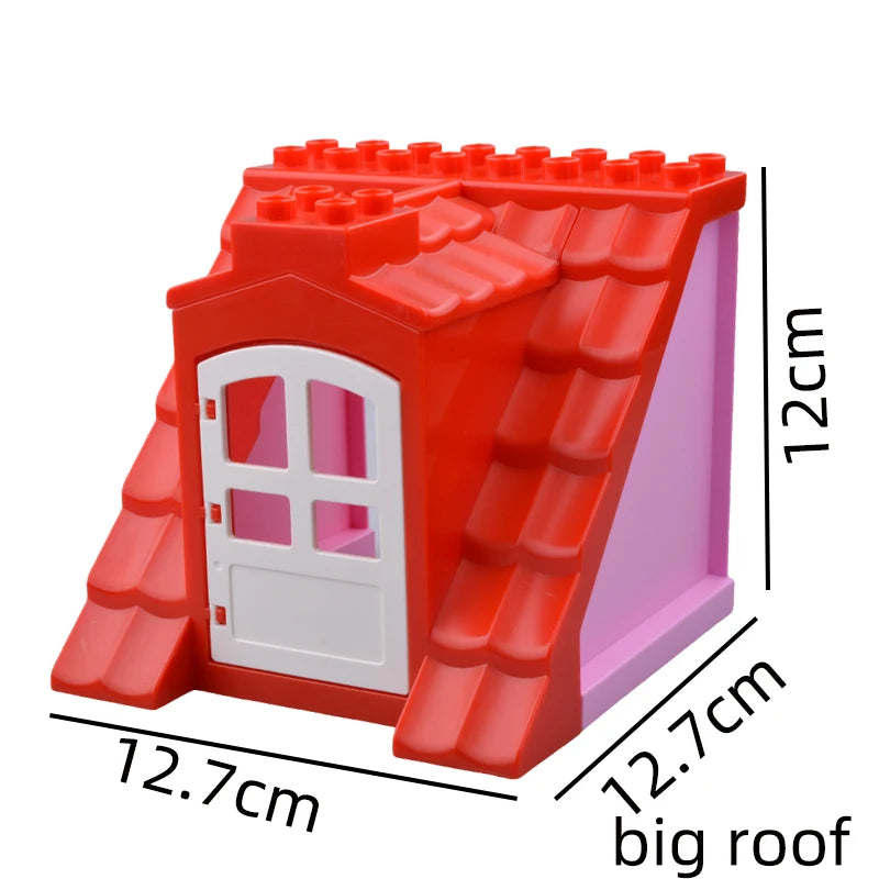 Big building blocks house accessory parts roof window wall construction assemble  bricks educational toys for children gift