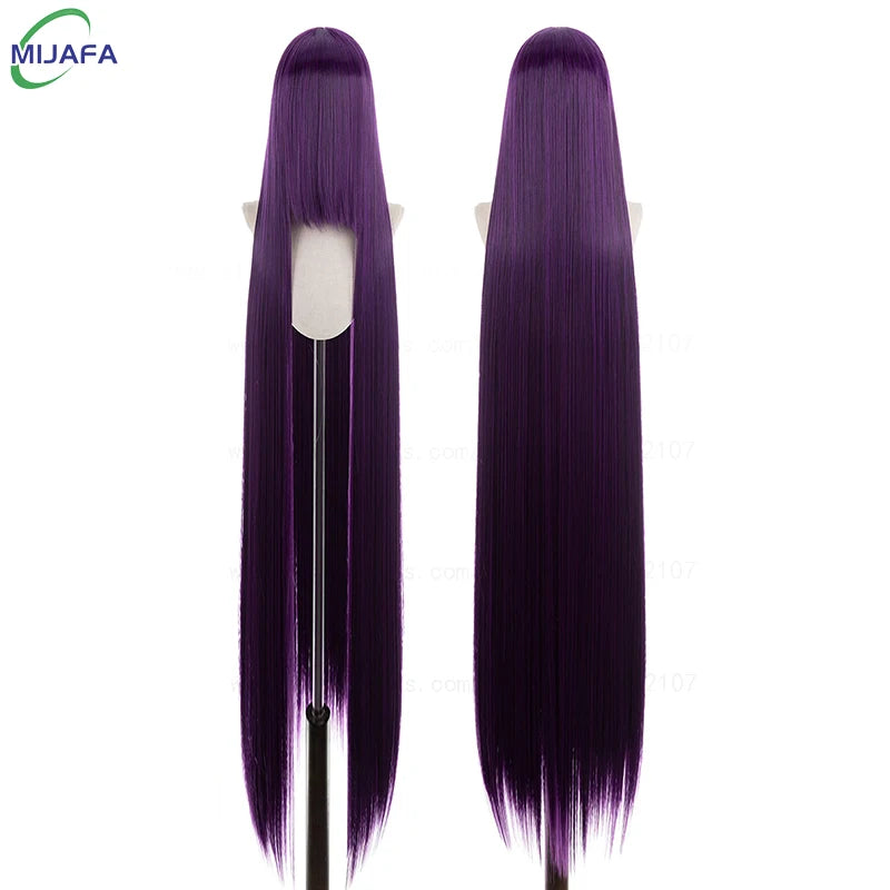 150cm Long Straight Cosplay Wig with Bangs Heat Resistant