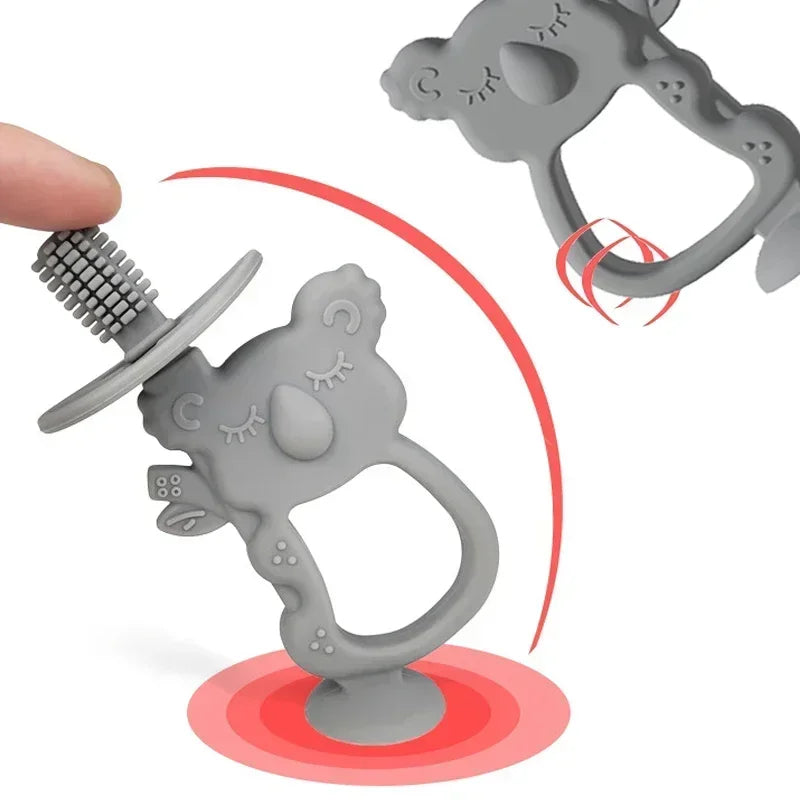 Animal Koala Safe Toddle Teether Chew Toy Teething Ring Infant Baby Silicone Training Toothbrush BPA Free Rodent Baby Accessorie