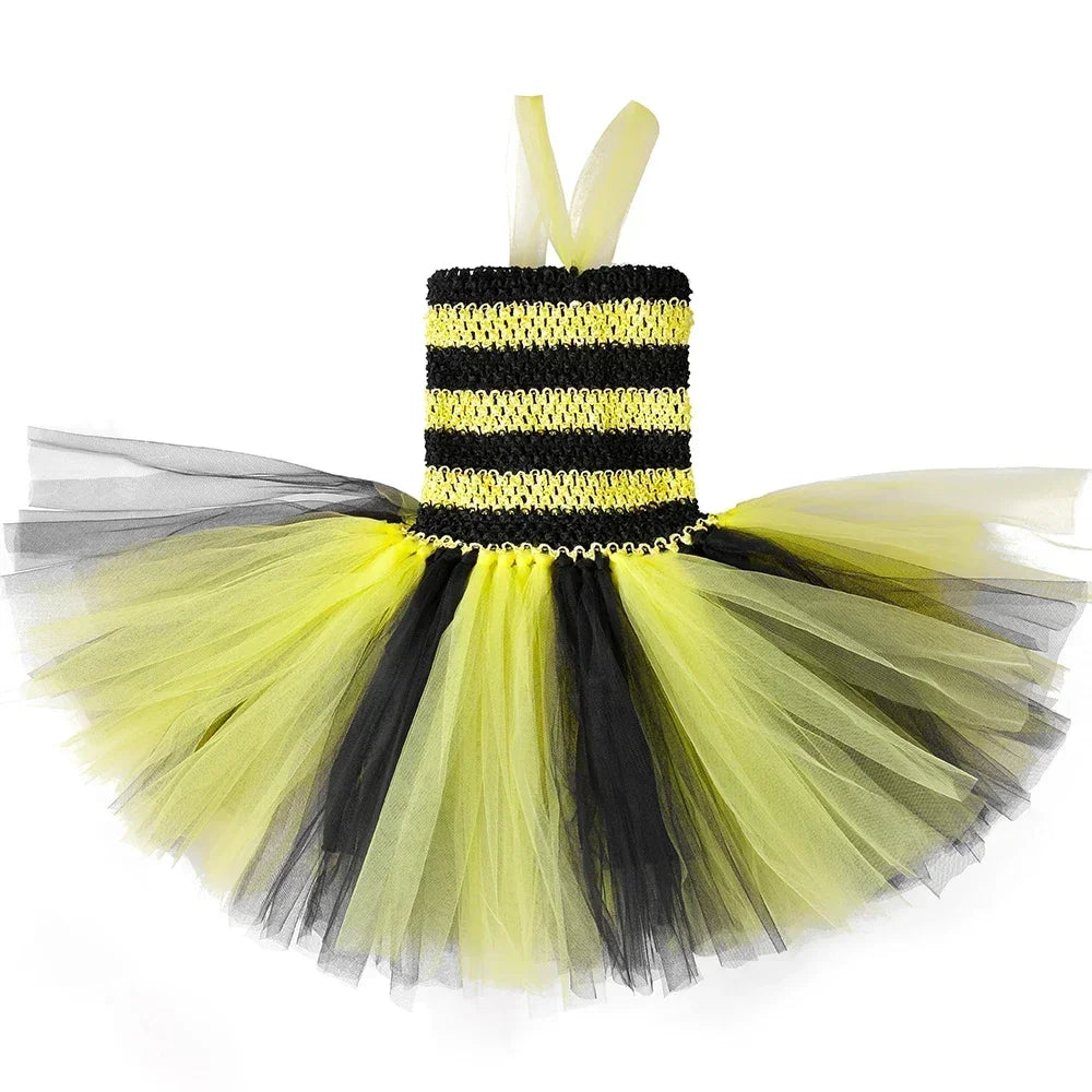Girls Bumble Bee Tutu Dress Costume, Ages 1 to 12