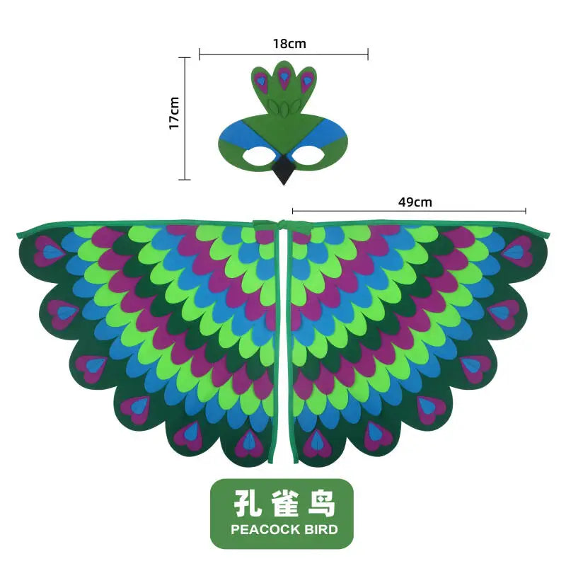 Bird Wings and Mask Costume Cape for Performances