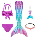 Girls Mermaid Tail Swimsuit Costume with Optional Monofin