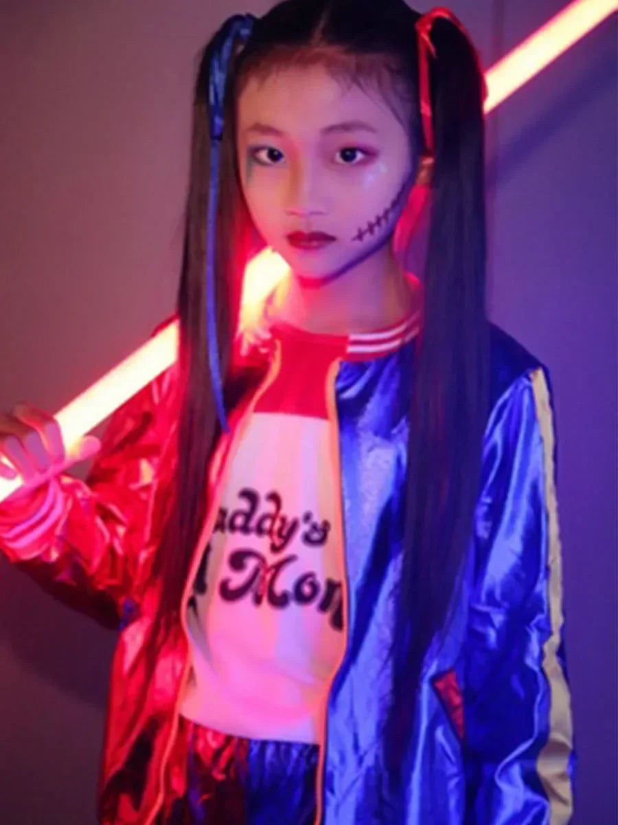 Girls Monster-Inspired Stitched Jacket & Pants Costume Set