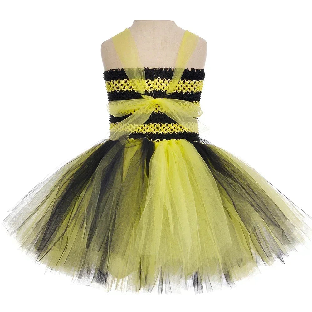 Girls Bumble Bee Tutu Dress Costume, Ages 1 to 12