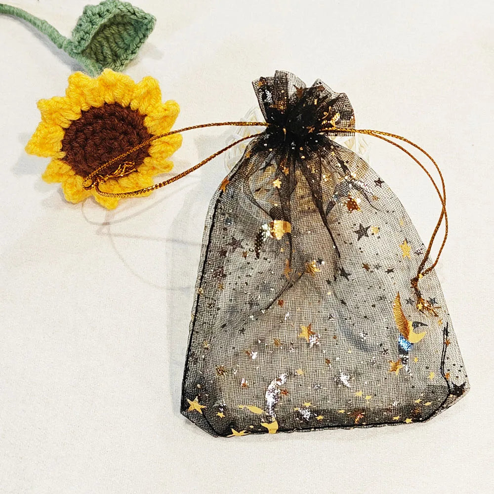 25/50/100pcs Moon Star Organza Gift Bag Multicolor  Jewelry Gifts Pouches For Wedding Party Candy Bag  Jewelry Packing  Wholesal