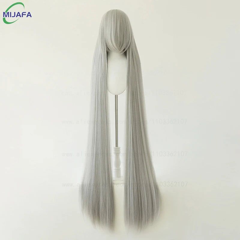 150cm Long Straight Cosplay Wig with Bangs Heat Resistant