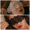 Black Lace Blindfold Eye Mask Set for Masquerade Parties