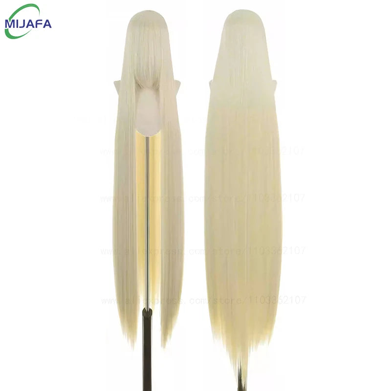 150cm Long Straight Cosplay Wig with Bangs Heat Resistant