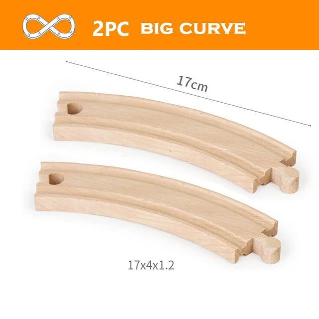 Wooden Train Track Racing Railway Toys All Kinds Wooden Track Accessories Fit for Biro Wood Tracks Toys for Children Gift