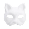 Blank Paper Cat Mask DIY Paintable Half Face Costume Mask
