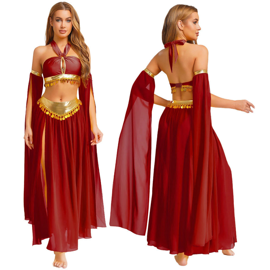 Women’s Egyptian-Inspired Costume Crop Top & Skirt Set