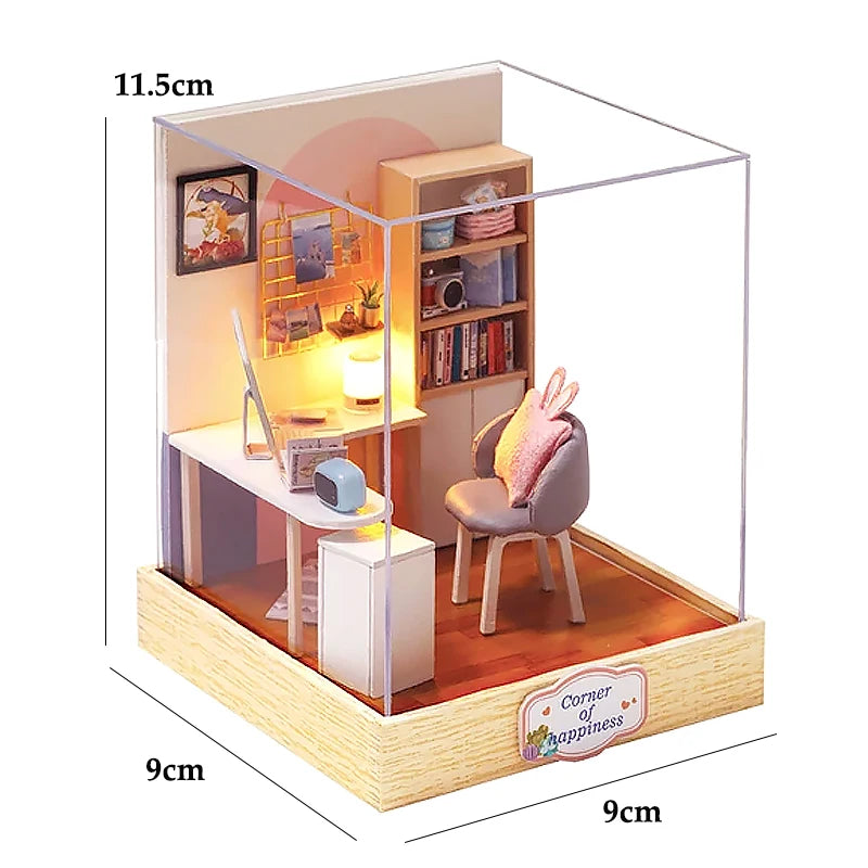 DIY Miniature Dollhouse Kit 3D Puzzle Furniture Assembly Model Doll House Educational Wooden Toys For Friends Birthday Gifts