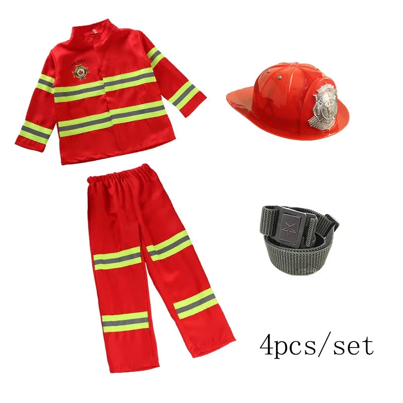 Kids Firefighter Uniform Costume for Halloween & Role Play