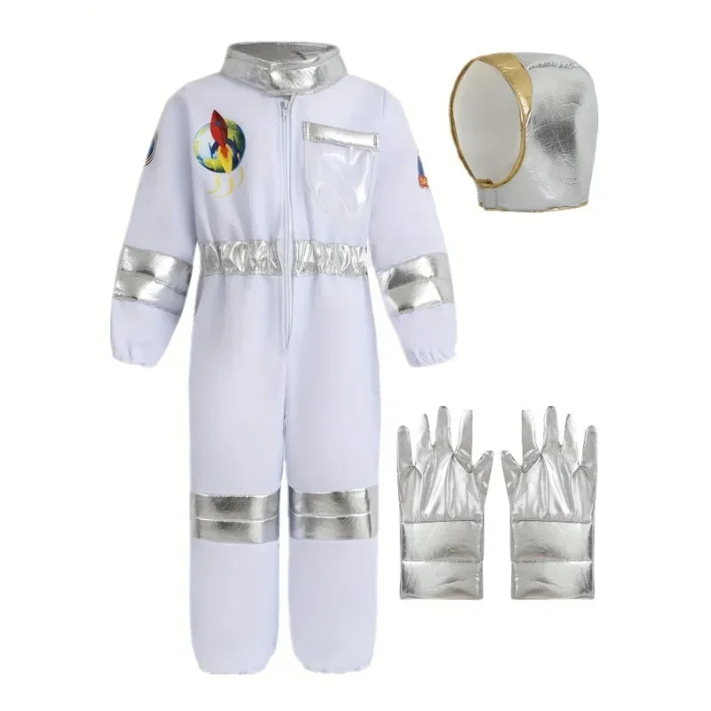 Kids Astronaut Costume Space Suit with Hat & Gloves