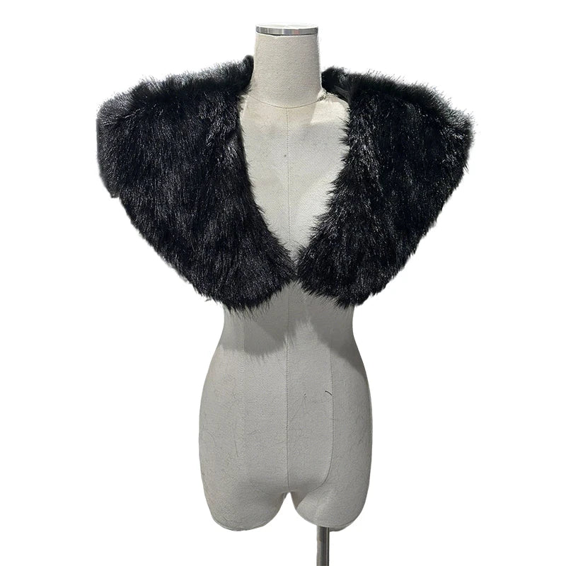 Medieval Faux Fur Shoulder Cloak Cape for Halloween & Cosplay