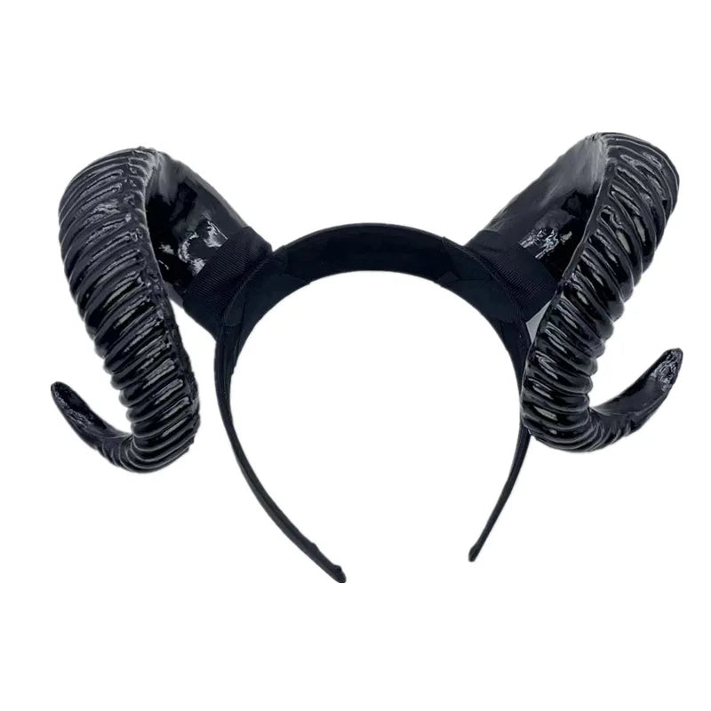 Black Demon Horn Headband Gothic Halloween Costume Accessory