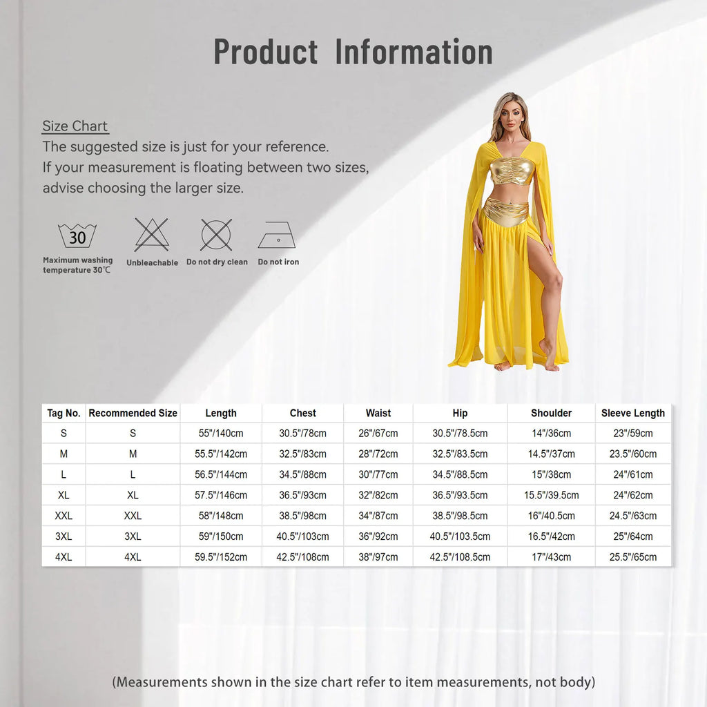 Women’s Egyptian-Inspired Costume Crop Top & Skirt Set