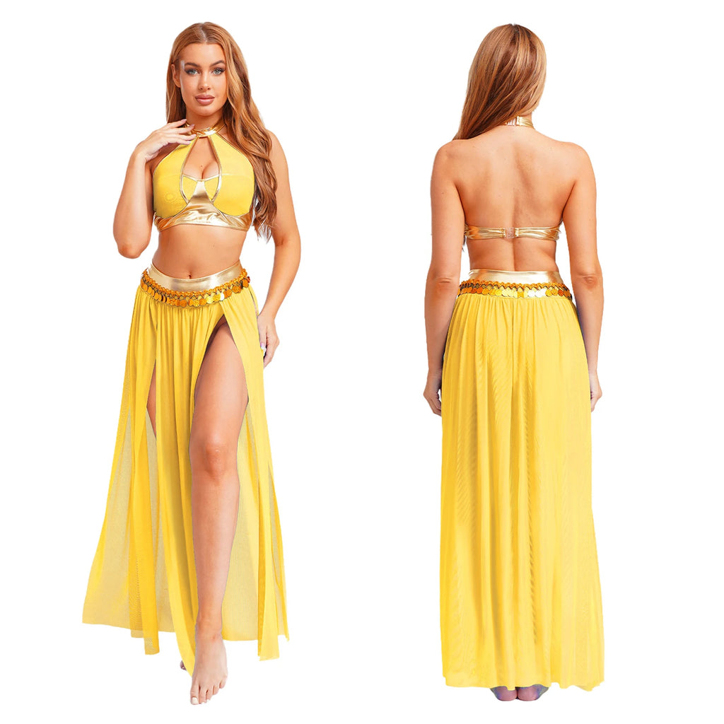 Women’s Egyptian-Inspired Costume Crop Top & Skirt Set