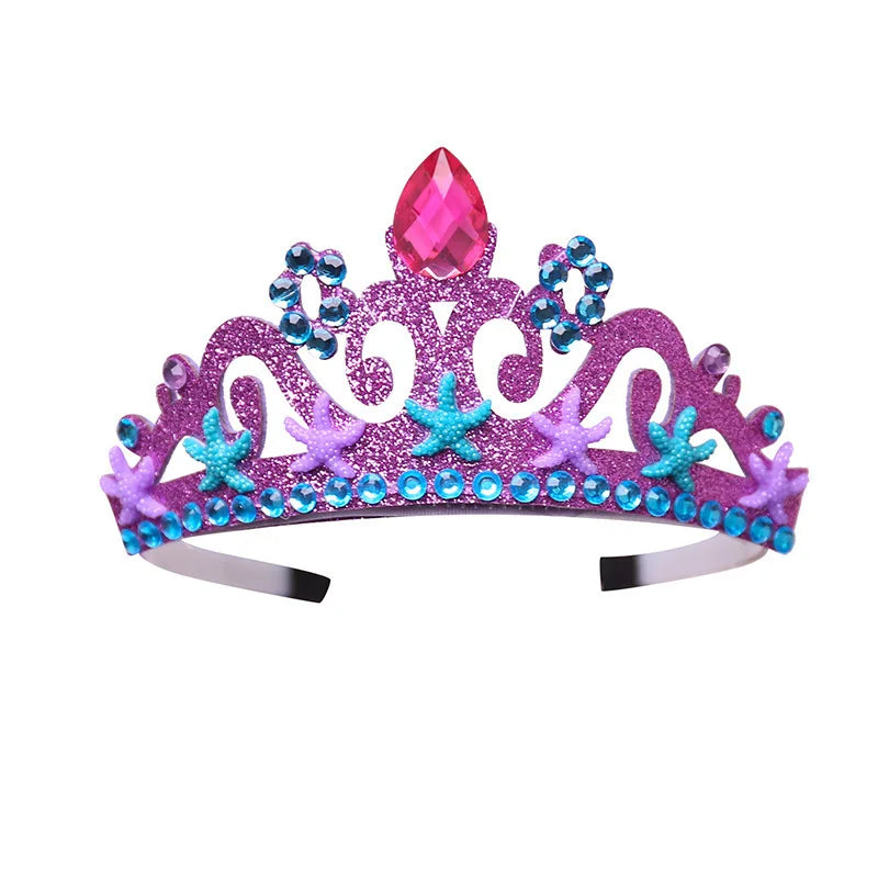 Princess Crown Headband with Braided Wig and Bow for Girls