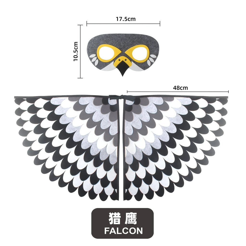 Bird Wings and Mask Costume Cape for Performances