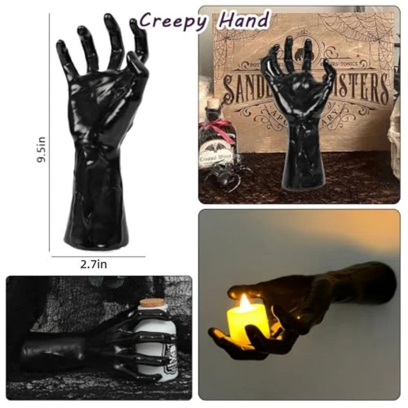Christmas Decorations, Wall Mounted Creepy Hands, Life-Size Horror Hands for gothic Wall Decoration to Place Candles