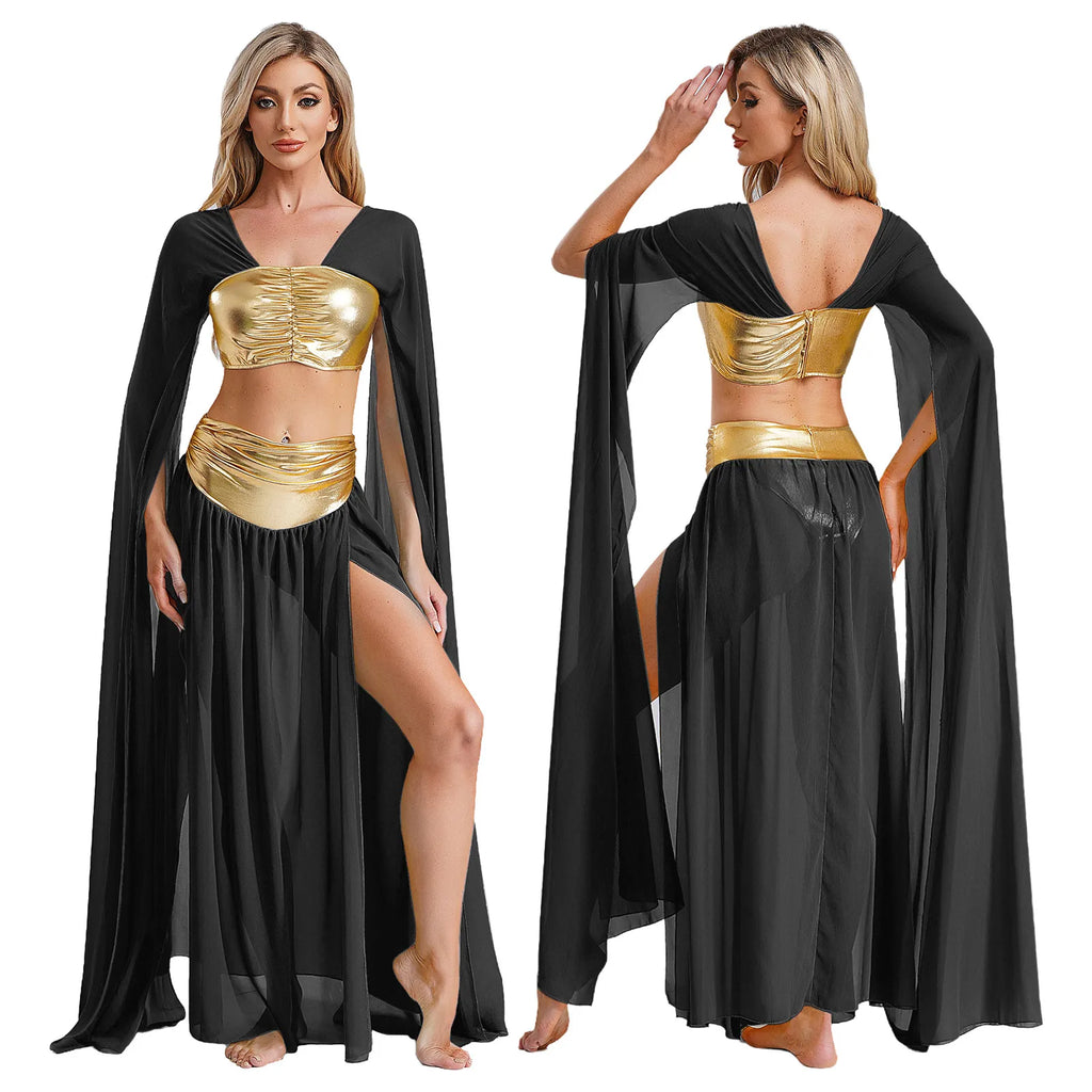 Women’s Egyptian-Inspired Costume Crop Top & Skirt Set