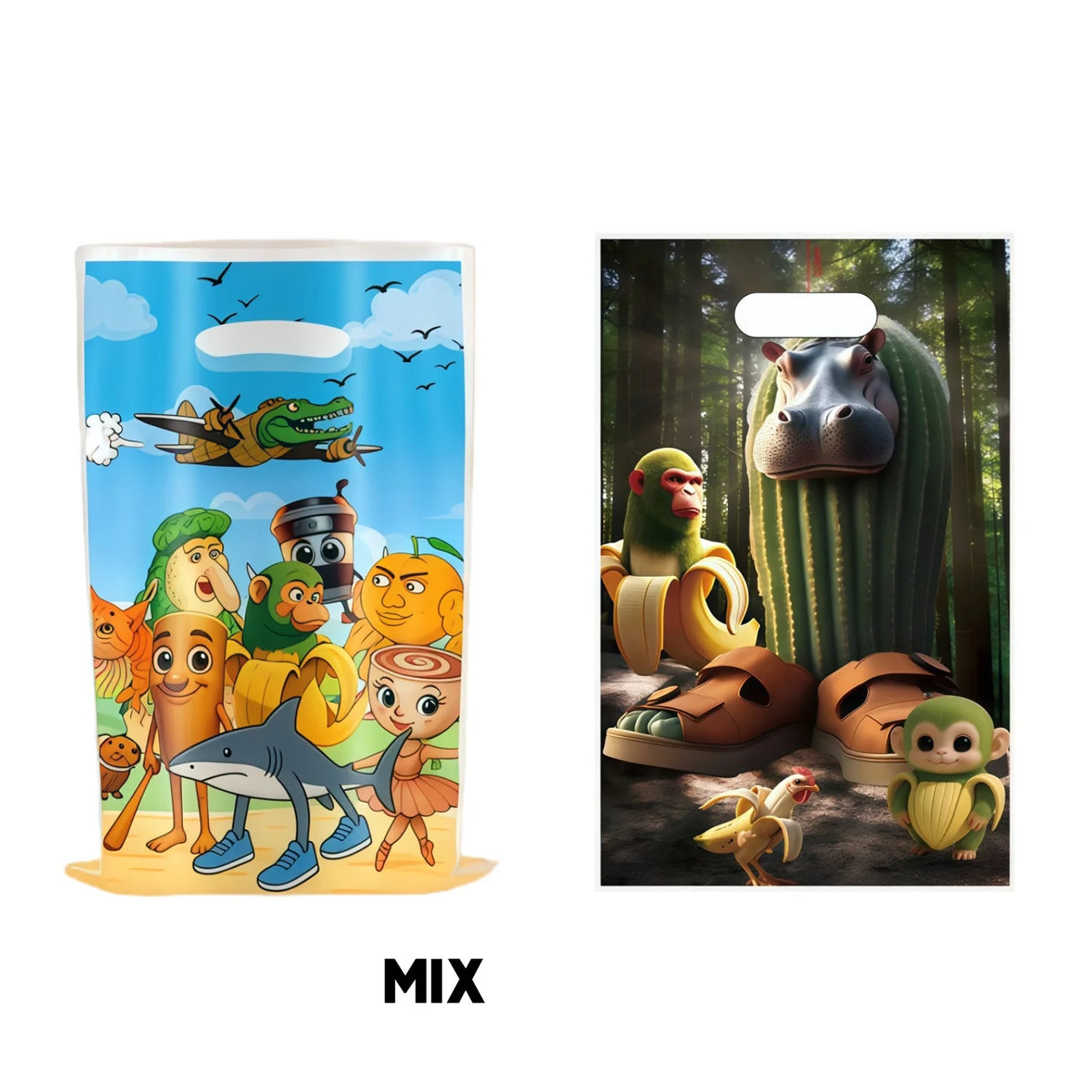 Italian Brainrot Gift Bag Tung Sahur Birthday Party Decoration Loot Goodie Bag Candy Bag Baby Shower Brainrot Party Favors
