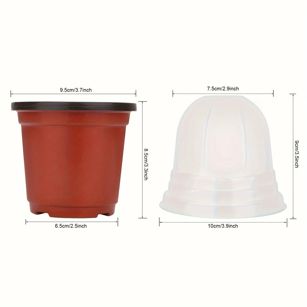 Plant Nursery Pots with Humidity Domes,40 Sets 4 Inch Soft Nursery Pots (40 Pots + 40 Clear Lids), Seed Starter Pots Small Plant