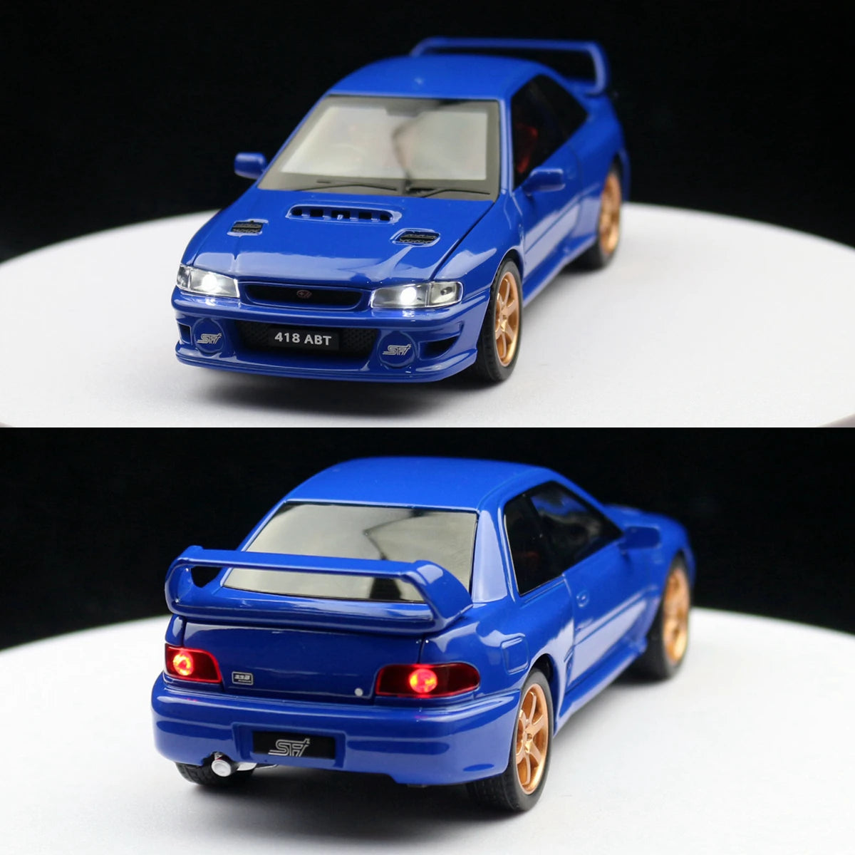 1/32 Subaru Impreza WRX 22B STI JDM Super Car Model Diecast Metal Vehicle Miniature Pull Back Display Collection Gift Boyfriend