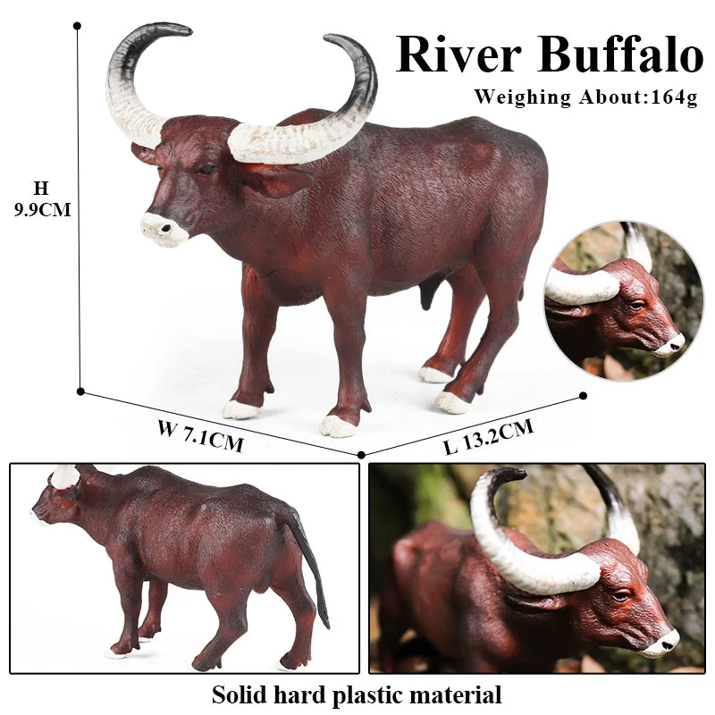 Oenux Farm Animals Bullfighting Cowboy Simulation Poultry Cattle Calf Bull OX Action Figures Collection Pvc Model Toy Kids Gift