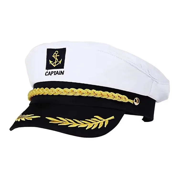 Yacht Captain Hat and Scarf Set for Men and Women