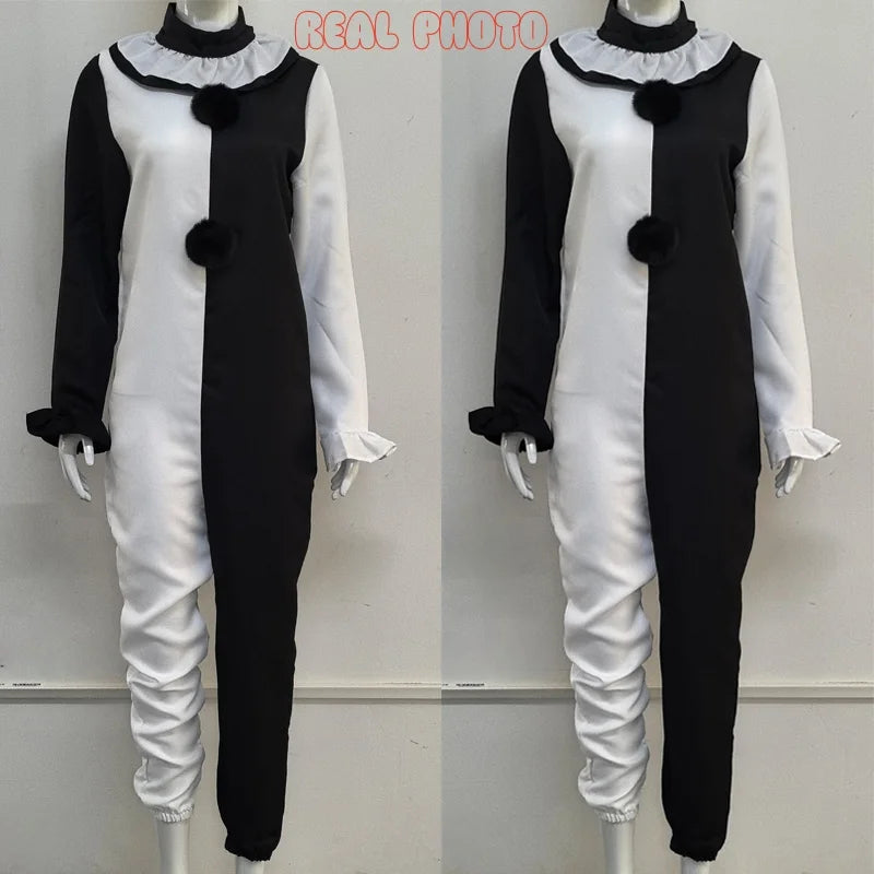 Horror Clown Jumpsuit Costume with Mask for Adults