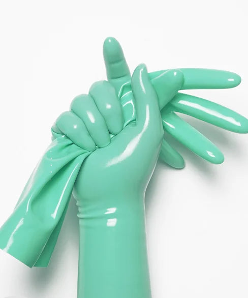 Black Latex Short Gloves for Cosplay Costumes