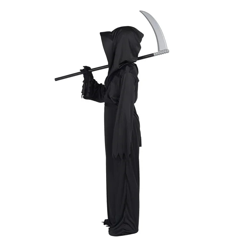 Kids Grim Reaper Ghost Costume with Scythe & Chain