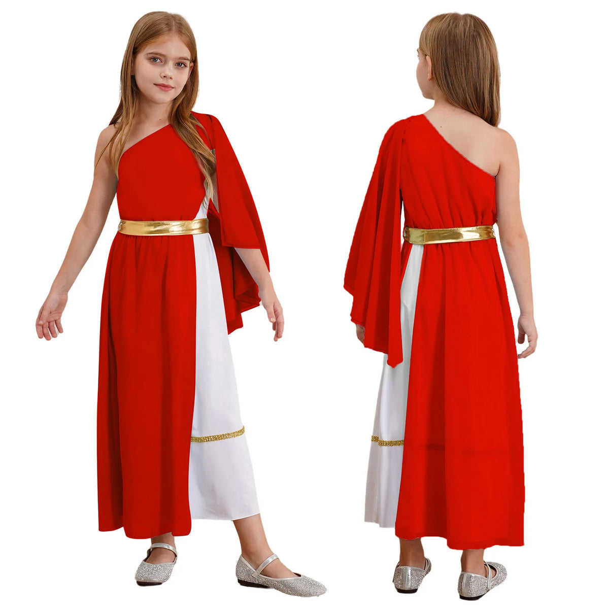 Girls Ancient Greek Goddess Toga Costume for Halloween