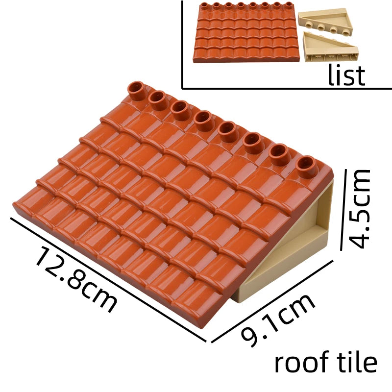 Big building blocks house accessory parts roof window wall construction assemble  bricks educational toys for children gift