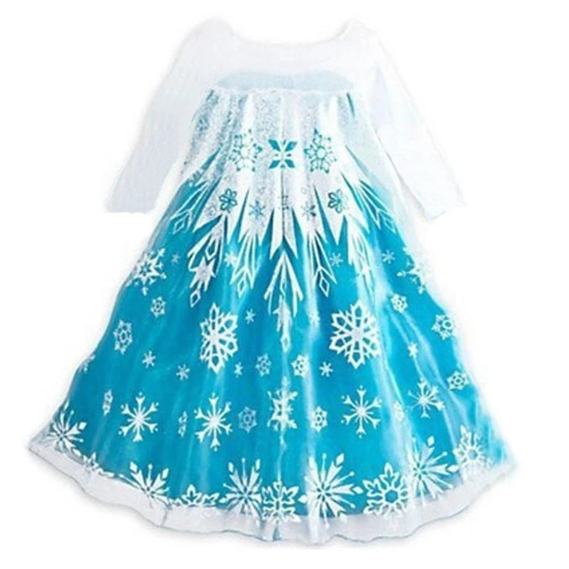 Girls Snow Princess Dress with Long Cloak for Costume Parties