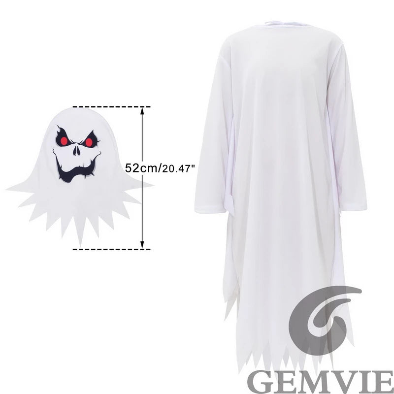 Kids White Ghost Costume for Halloween & Dress Up