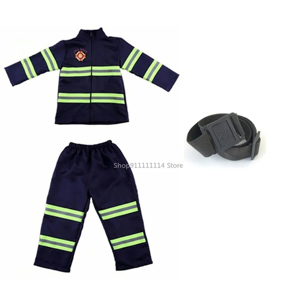 Kids Firefighter Uniform Costume for Halloween & Role Play