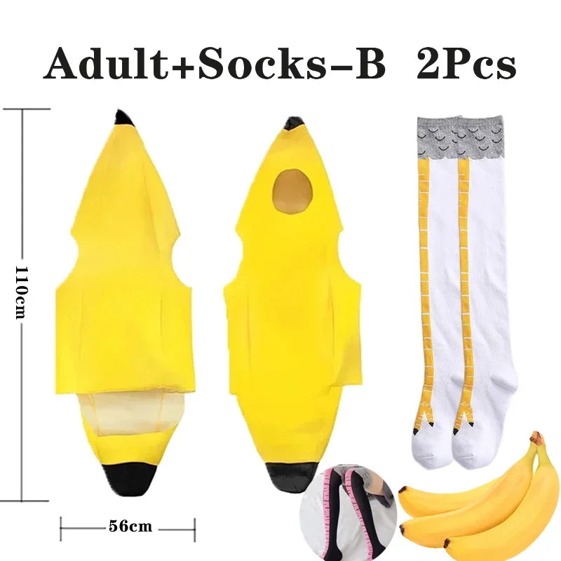 Banana Costume for Kids & Adults Halloween & Parties