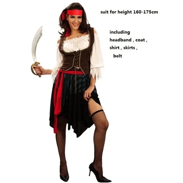 Adult Pirate Captain Costume Set for Halloween & Carnival