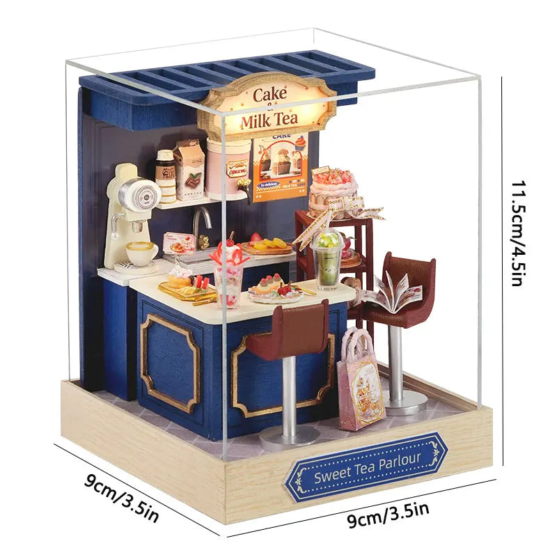 DIY Miniature Dollhouse Kit 3D Puzzle Furniture Assembly Model Doll House Educational Wooden Toys For Friends Birthday Gifts
